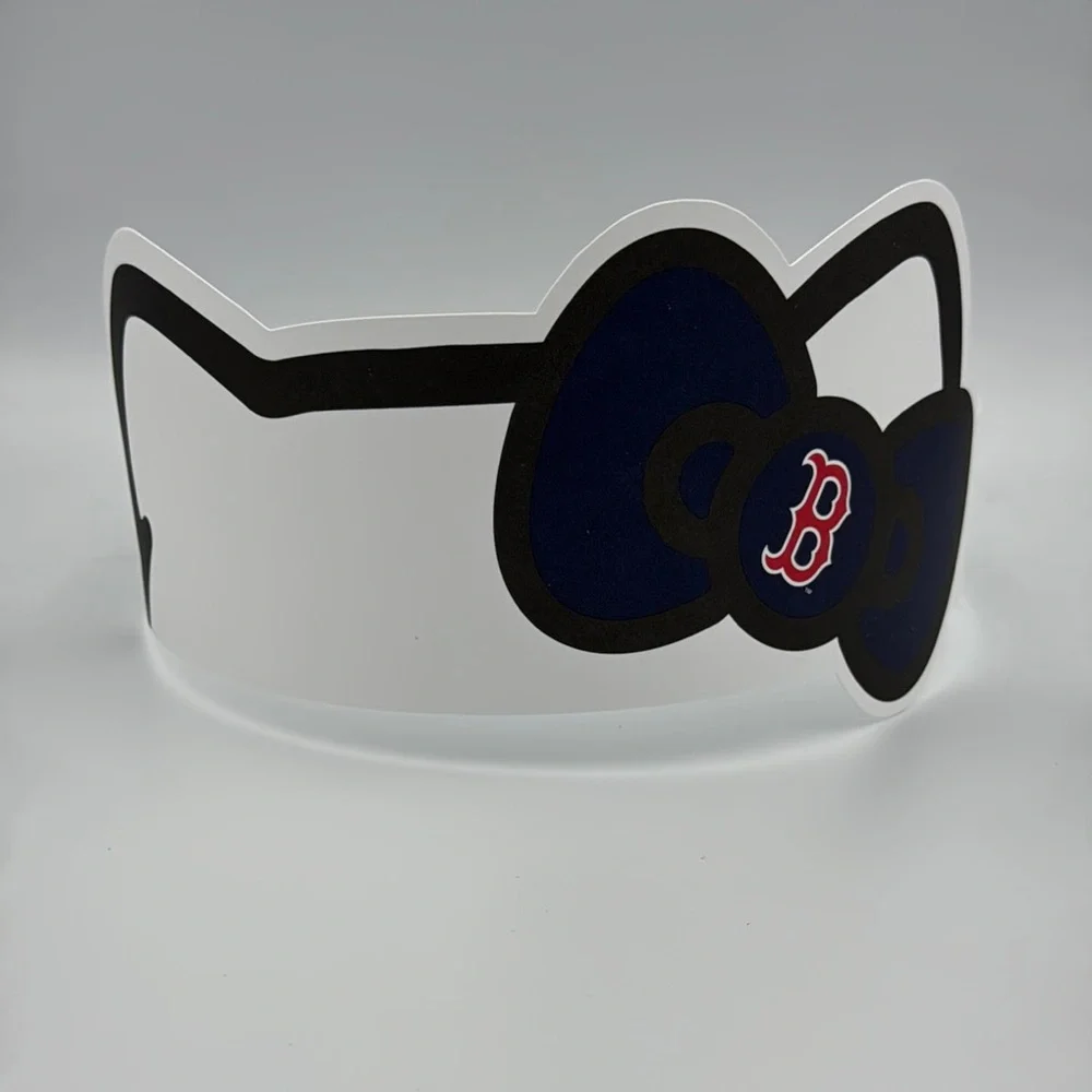 Hello Kitty Boston Red‎ Sox Paper Crown Hat Sanrio MLB Promo Adjustable